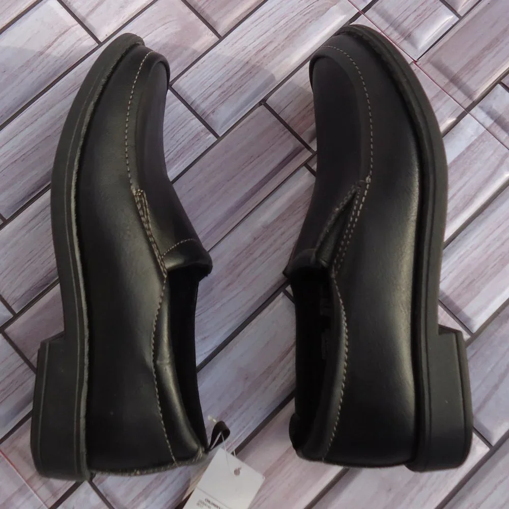 NWT. SIZE 13. George black slip-on formal /dress shoes.